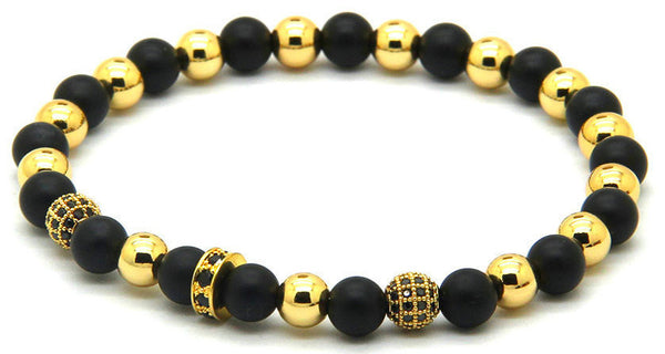 18kt Macrame Black Agate Bracelet