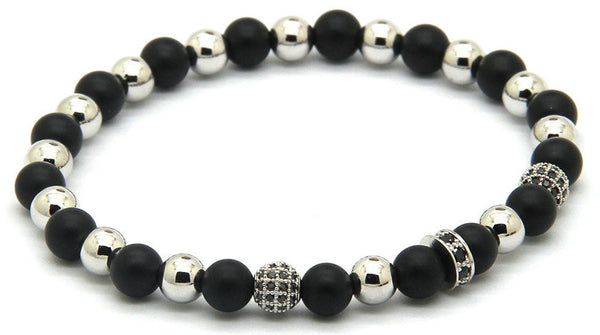 18kt Macrame Black Agate Bracelet