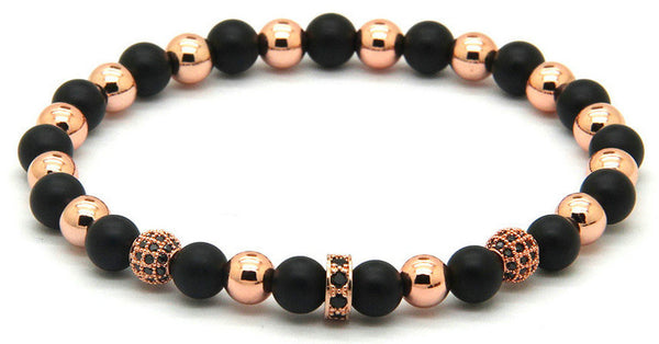 18kt Macrame Black Agate Bracelet