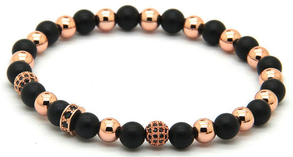 18kt Macrame Black Agate Bracelet