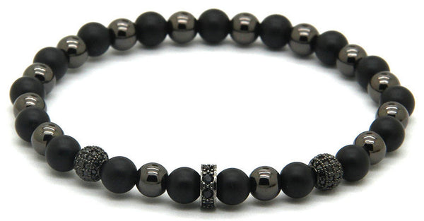 18kt Macrame Black Agate Bracelet