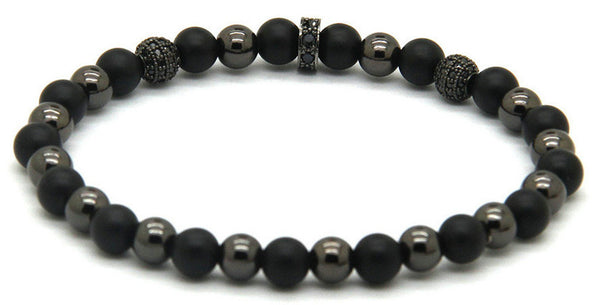 18kt Macrame Black Agate Bracelet