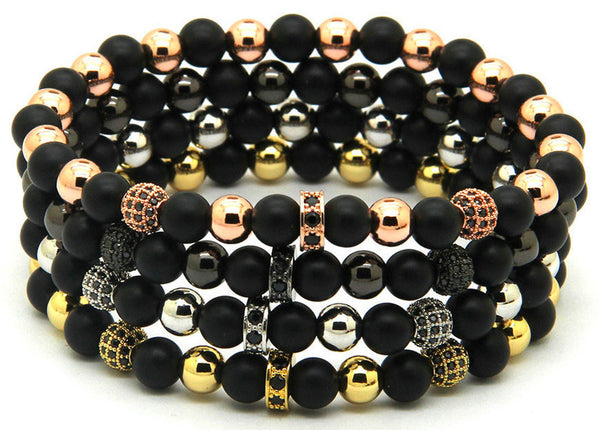 18kt Macrame Black Agate Bracelet