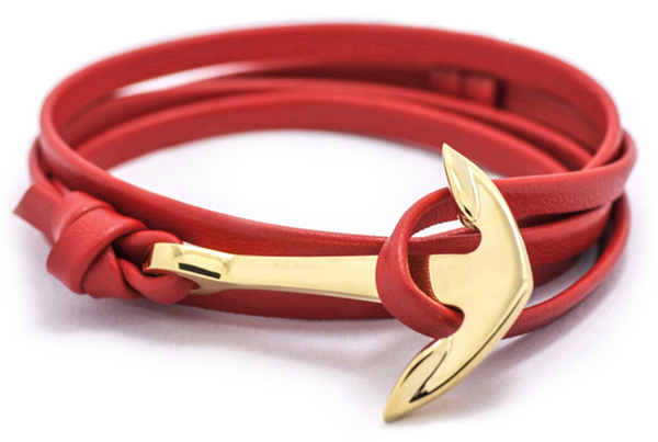 Leather Anchor Bracelet