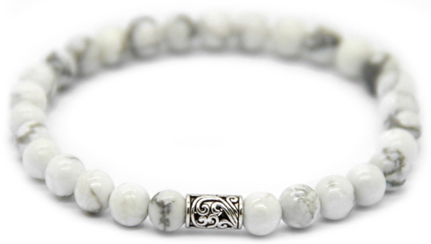 Simple White Howlite Bracelet