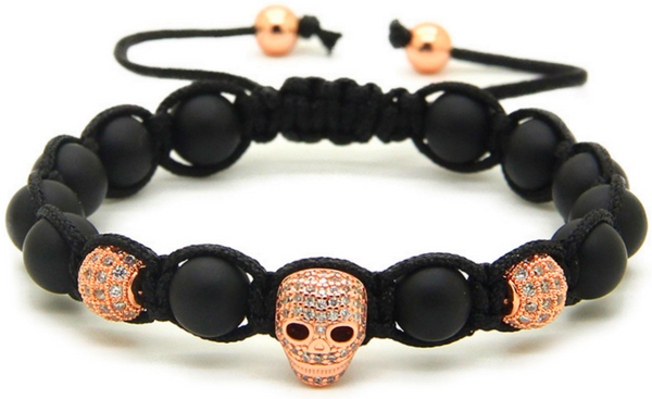 18kt Skull Braided Bracelet