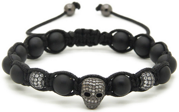 18kt Skull Braided Bracelet