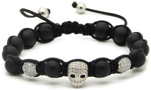 18kt Skull Braided Bracelet