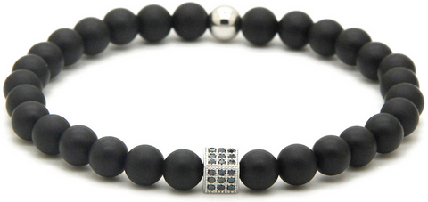 18kt Squared Black Agate Bracelet