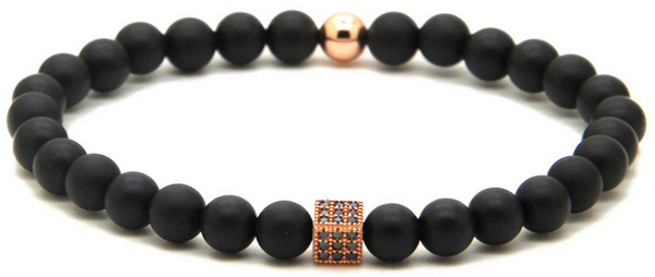 18kt Squared Black Agate Bracelet