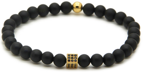 18kt Squared Black Agate Bracelet