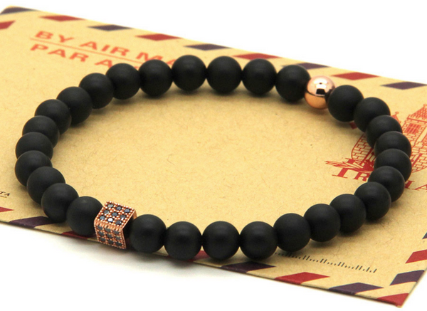 18kt Squared Black Agate Bracelet