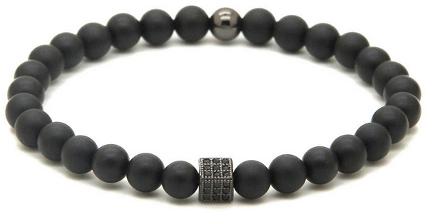 18kt Squared Black Agate Bracelet