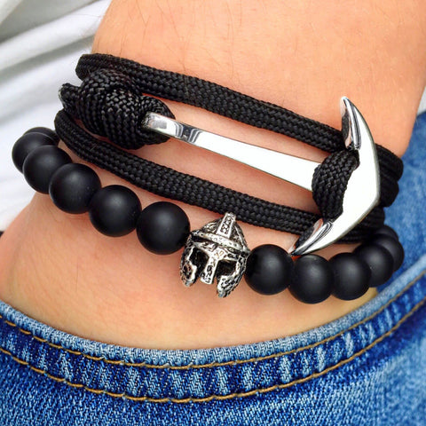 2 Pack: Warrior & Anchor Bracelet