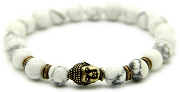 White Howlite Buddha Bracelet