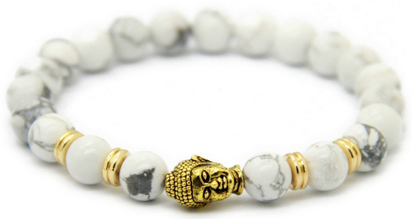 White Howlite Buddha Bracelet