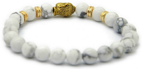 White Howlite Buddha Bracelet