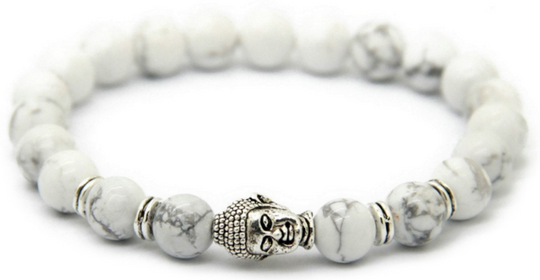 White Howlite Buddha Bracelet