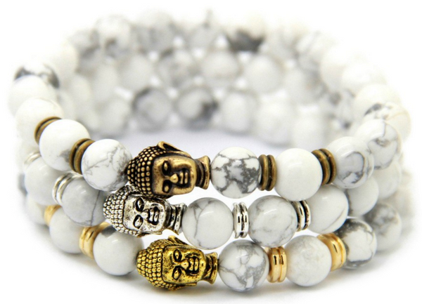 White Howlite Buddha Bracelet