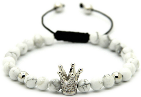 18kt White Crown Bracelet