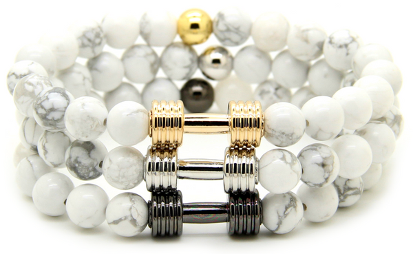 White Dumbbell Bracelet