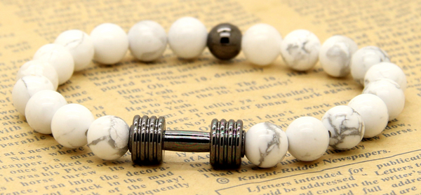 White Dumbbell Bracelet