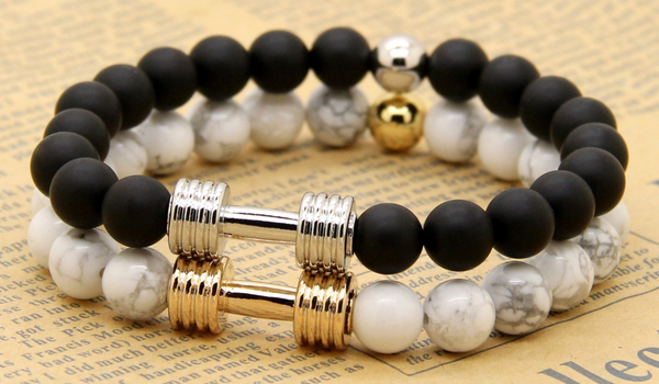 White Dumbbell Bracelet