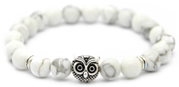 White Howlite Owl Bracelet