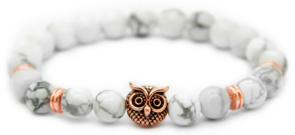 White Howlite Owl Bracelet