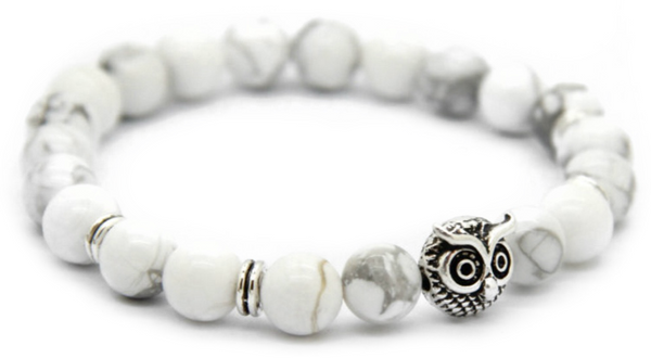 White Howlite Owl Bracelet